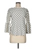 Green Envelope Polka Dots Ivory 3/4 Sleeve Blouse Size M - photo 1