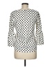 Green Envelope Polka Dots Ivory 3/4 Sleeve Blouse Size M - photo 2