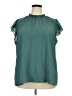 BLOOMCHIC 100% Polyester Teal Short Sleeve Blouse Size 18 - photo 1