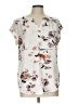 Fun2Fun Floral Ivory Short Sleeve Blouse Size L - photo 1
