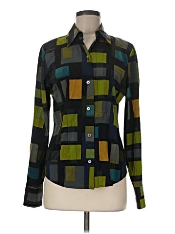 Linda Allard Ellen Tracy Long Sleeve Silk Top (view 1)