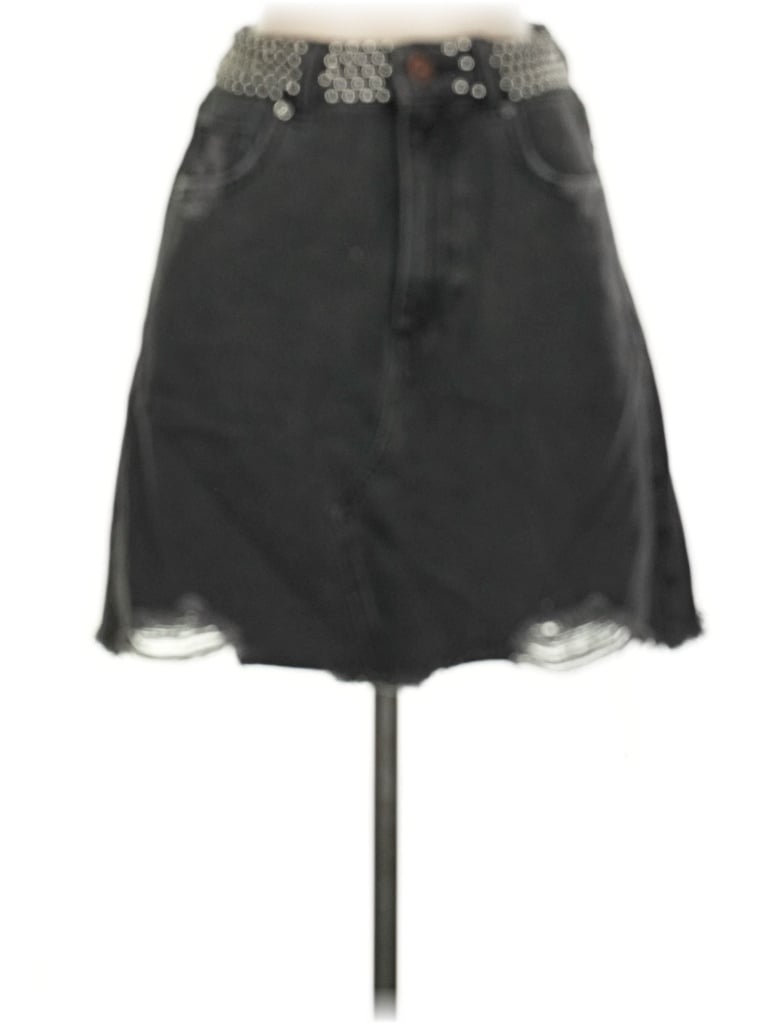 Pre-owned Dl1961 Faux Leather Skirt In Black