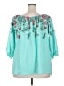 Kindred 100% Polyester Teal 3/4 Sleeve Blouse Size 3X - photo 2