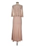Jkara 100% Polyester Solid Tan Cocktail Dress Size 6 - photo 2