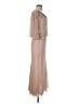 Jkara 100% Polyester Solid Tan Cocktail Dress Size 6 - photo 4