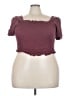 Torrid Burgundy Short Sleeve Top Size 3X Plus (3) - photo 1