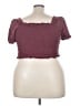 Torrid Burgundy Short Sleeve Top Size 3X Plus (3) - photo 2