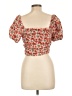 Haute Monde Orange Short Sleeve Blouse Size L - photo 2