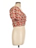 Haute Monde Orange Short Sleeve Blouse Size L - photo 4