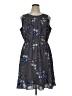 Elle 100% Polyester Print Gray Casual Dress Size XL - photo 1
