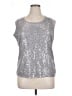 Roz & Ali Silver Sleeveless Top Size 14 - photo 1
