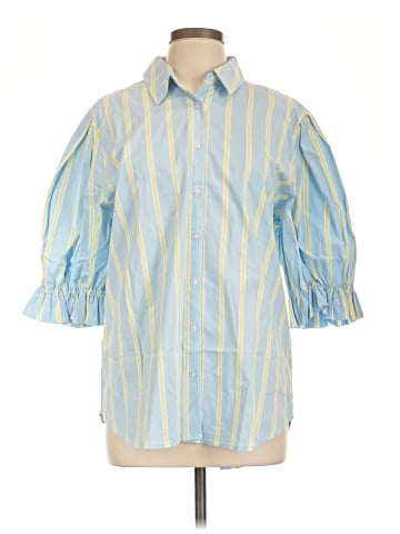 New York & Company 3/4 Sleeve Button-Down Shirt (view 1)