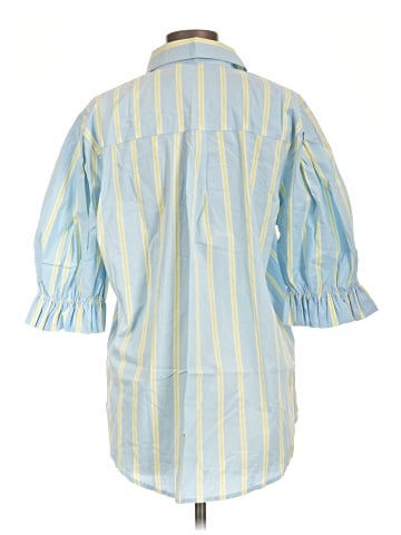 New York & Company 3/4 Sleeve Button-Down Shirt (view 2)