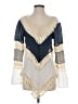 Unbranded Chevron-herringbone Color Block Multi Color Ivory Long Sleeve Blouse Size XXS (estimated) - photo 1