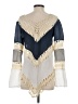 Unbranded Chevron-herringbone Color Block Multi Color Ivory Long Sleeve Blouse Size XXS (estimated) - photo 2