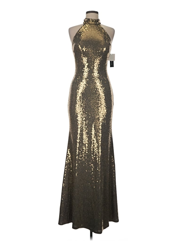 Pre-owned Betsy & Adam Cocktail Dress In Gold