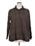 Venezia 100% Cotton Brown Long Sleeve Blouse Size 22 - 24 Plus - photo 1