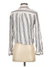 Express 100% Rayon Stripes Ivory Long Sleeve Blouse Size XS - photo 2