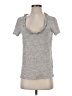 Three Dots 100% Cotton Tweed Gray Short Sleeve Turtleneck Size S - photo 1