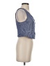 Express 100% Rayon Stripes Blue Vest Size XS - photo 4