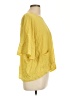 Chalet 100% Polyester Yellow Short Sleeve Blouse Size L - photo 4