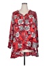 Roaman's 100% Polyester Red 3/4 Sleeve Blouse Size 18W - photo 1