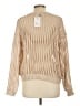 Miracle 100% Polyester Metallic Tan Pullover Sweater Size L - photo 2