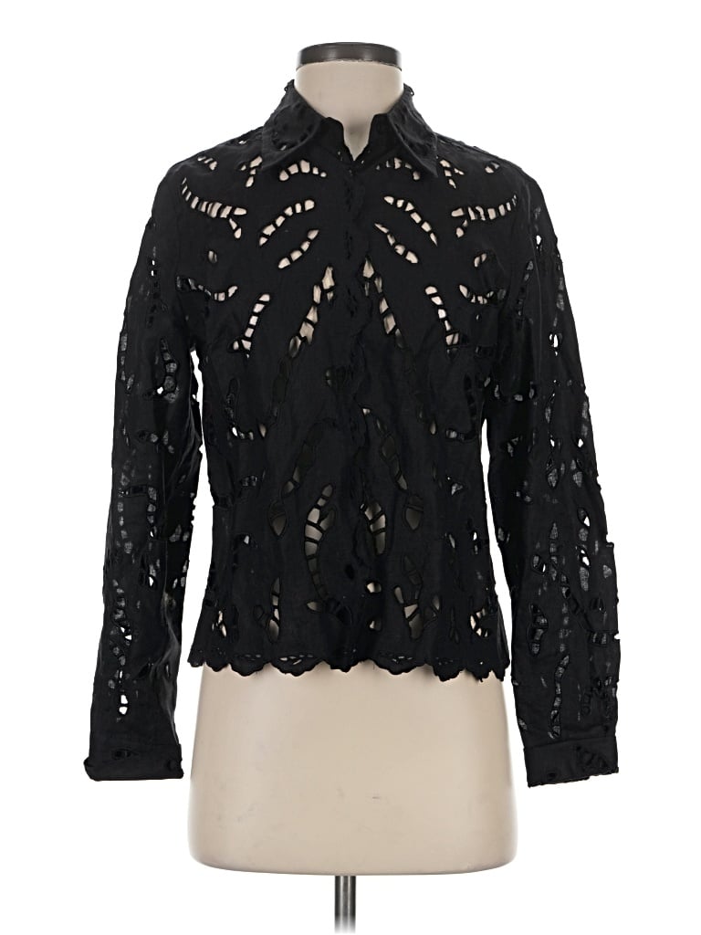 Pre-owned Chetta B Long Sleeve Blouse In Black