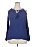 Bongo 100% Rayon Blue Long Sleeve Blouse Size XL - photo 1