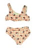Disney Floral Orange Yellow Two Piece Swimsuit Size 8 - photo 2