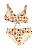 Disney Floral Orange Yellow Two Piece Swimsuit Size 8 - photo 1