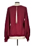 Aqua 100% Polyester Burgundy Long Sleeve Blouse Size L - photo 2