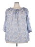Quintessential 100% Polyester Blue 3/4 Sleeve Blouse Size 3X - photo 1