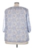 Quintessential 100% Polyester Blue 3/4 Sleeve Blouse Size 3X - photo 2