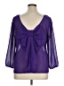 Angels 100% Polyester Purple 3/4 Sleeve Blouse Size XL - photo 2