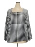BLOOMCHIC Checkered-gingham Black 3/4 Sleeve Blouse Size 18 - photo 1