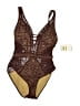 Becca Tweed Brown One Piece Swimsuit Size S - photo 1