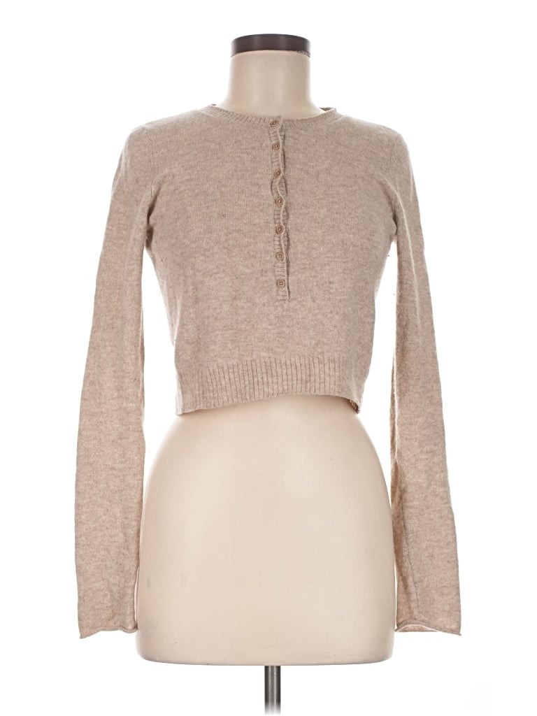 Pre-owned Reformation Jeans Cashmere Pullover Sweater In Tan