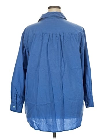 Roaman's 3/4 Sleeve Button-Down Shirt (view 2)