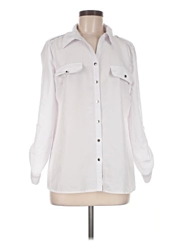 NY Collection Long Sleeve Button-Down Shirt (view 1)