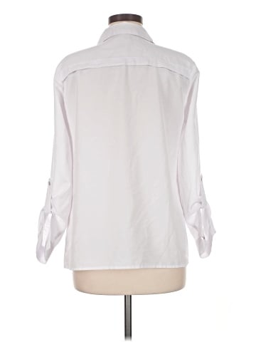 NY Collection Long Sleeve Button-Down Shirt (view 2)