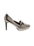 Coach 100% Leather Metallic Solid Silver Gray Heels Size 11 - photo 1