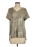 Akemi + Kin Metallic Silver Short Sleeve Top Size S - photo 1