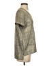 Akemi + Kin Metallic Silver Short Sleeve Top Size S - photo 4