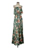 AaKaa 100% Polyester Tropical Green Casual Dress Size S - photo 1