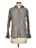 Athleta 100% Linen Tweed Gray Long Sleeve Button-Down Shirt Size XXS - photo 1