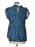 Angashion Blue Short Sleeve Blouse Size L - photo 2