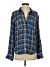 Kut from the Kloth 100% Rayon Plaid Blue Long Sleeve Button-Down Shirt Size S - photo 1