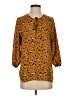 West Kei 100% Polyester Animal Print Brown 3/4 Sleeve Blouse Size S - photo 1