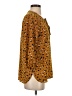 West Kei 100% Polyester Animal Print Brown 3/4 Sleeve Blouse Size S - photo 4